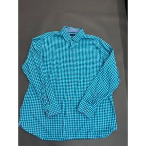 Tommy Bahama Men's XL Blue Gingham‎ Check Button Down Long Sleeve Shirt
